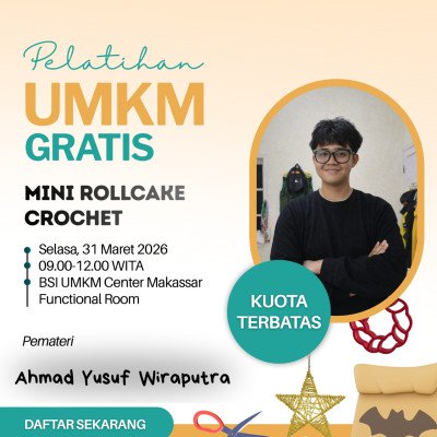 Pelatihan Mini Rollcake Crochet &mdash; Kreasi Lucu, Aestetik, dan Berpotensi Jadi Produk Jualan Men